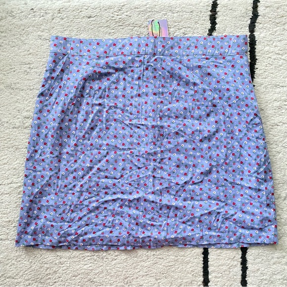 Daisy Street Purple button through mini skirt in vintage ditsy floral - Picture 7 of 10
